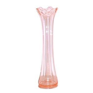 VTG • Pink Depression Glass Fluted Vase